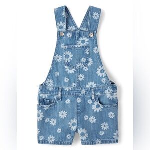 Girls Daisy Denim Shortalls - Dahlia wash